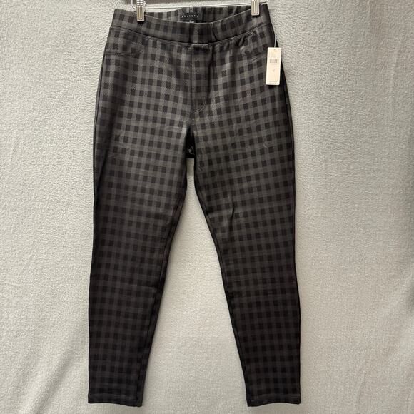Anthropologie Sanctuary Leggings Womens Medium Runway Stretch Black Check NEW - Picture 3 of 10